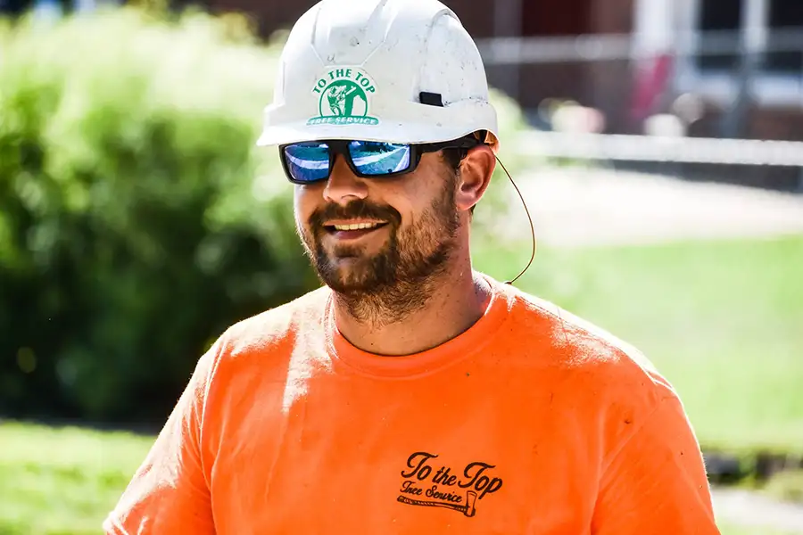 To The Top Tree Service - candid shot of owner at a job site - Springfield, IL